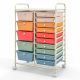 Costway - 15 Drawer Rolling Storage Cart Scrapbook Paper Office School Organizer - Multicolor