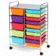 Costway - 15 Drawer Rolling Storage Cart Scrapbook Paper Office School Organizer - Multicolor