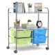Costway - 4 Drawer Rolling Storage Cart Scrapbook Paper Office School Organizer - Green + Blue