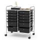Costway - 12 Drawers Rolling Cart Storage Scrapbook Paper Studio Organizer - Black