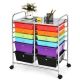 Costway - 12 Drawers Rolling Cart Storage Scrapbook Paper Studio Organizer - Multicolor