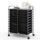 Costway - 20 Drawers Rolling Cart Storage Scrapbook Paper Studio Organizer - Black
