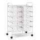 Costway - 10 Drawer Storage Cart Utility Rolling Trolley Kitchen Office Organizer - Clear