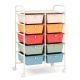 Costway - 10 Drawer Storage Cart Utility Rolling Trolley Kitchen Office Organizer - Macaron