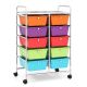 Costway - 10 Drawer Storage Cart Utility Rolling Trolley Kitchen Office Organizer - Multicolor