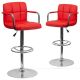 Alamont Home - Genna Contemporary Vinyl Barstool (set of 2) - Red