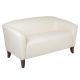 Alamont Home - Hercules Imperial Contemporary 2-seat Leather/Faux Leather Reception Loveseat - Ivory