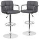 Alamont Home - Genna Contemporary Vinyl Barstool (set of 2) - Gray