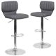 Alamont Home - Contemporary Vinyl Adjustable Height Barstool (set of 2) - Gray Vinyl