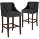 Alamont Home - Carmel Series Transitional Walnut Barstool (set of 2) - Charcoal Fabric