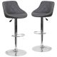 Alamont Home - Caldwell Contemporary Vinyl Barstool (set of 2) - Gray