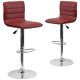 Alamont Home - Vincent Contemporary Vinyl Barstool (set of 2) - Burgundy