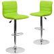 Alamont Home - Vincent Contemporary Vinyl Barstool (set of 2) - Green
