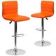 Alamont Home - Vincent Contemporary Vinyl Barstool (set of 2) - Orange