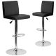 Alamont Home - Avery Contemporary Vinyl Barstool (set of 2) - Black