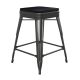Alamont Home - Cierra Industrial Resin Backless Counter Stool (Set of 4) - Black/Black
