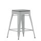 Alamont Home - Cierra Industrial Resin Backless Counter Stool (Set of 4) - Silver/Gray