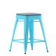 Alamont Home - Cierra Industrial Resin Backless Counter Stool (Set of 4) - Teal/Teal-Blue