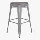 Alamont Home - Cierra Industrial Resin Backless Bar Stool (Set of 4) - Silver/Gray
