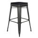 Alamont Home - Kai Indoor/Outdoor Backless Bar Stool with Poly Seat - Black/Black