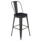 Alamont Home - Kai All-Weather Commercial Bar Stool with Removable Back/Poly Seat - Black/Black