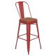 Alamont Home - Kai All-Weather Commercial Bar Stool with Removable Back/Poly Seat - Red/Teak