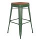 Alamont Home - Kai Indoor/Outdoor Backless Bar Stool with Poly Seat - Green/Teak