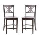 Alamont Home - Gwendolyn Rustic Wood Counter Height Stool (Set of 2) - Gray Wash Walnut