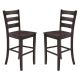 Alamont Home - Liesel Rustic Wood Bar Height Stool (Set of 2) - Gray Wash Walnut