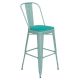 Alamont Home - Carly All-Weather Bar Height Stool with Poly Resin Seat - Mint Green - Mint Green/Mint Green