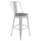 Alamont Home - Carly All-Weather Bar Height Stool with Poly Resin Seat - White/Gray