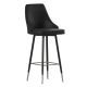 Alamont Home - Shelly Modern Leather/Faux Leather Bar Height Stool (Set of 2) - Black