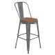 Alamont Home - Lincoln Contemporary Resin Bar Height Stool - Clear Coated/Teak