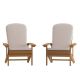 Alamont Home - Charlestown Indoor/Outdoor Adirondack Chairs with Cushions - Set of 2 - Teak/Cream