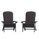 Alamont Home - Charlestown Indoor/Outdoor Adirondack Chairs with Cushions - Set of 2 - Slate Gray/Gray