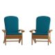 Alamont Home - Charlestown Indoor/Outdoor Adirondack Chairs with Cushions - Set of 2 - Teak/Teal