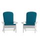 Alamont Home - Charlestown Indoor/Outdoor Adirondack Chairs with Cushions - Set of 2 - White/Teal