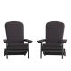 Alamont Home - Charlestown Indoor/Outdoor Folding Adirondack Chairs with Cushions - Set of 2 - Black/Gray