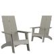 Alamont Home - Sawyer Set of 2 Modern Dual Slat Back Indoor/Outdoor Adirondack Style Chairs - Gray