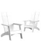 Alamont Home - Sawyer Set of 2 Modern Dual Slat Back Indoor/Outdoor Adirondack Style Chairs - White