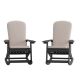 Alamont Home - Savannah Indoor/Outdoor Rocking Adirondack Chairs with Cushions - Set of 2 - Black/Cream