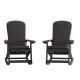 Alamont Home - Savannah Indoor/Outdoor Rocking Adirondack Chairs with Cushions - Set of 2 - Black/Gray