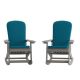 Alamont Home - Savannah Indoor/Outdoor Rocking Adirondack Chairs with Cushions - Set of 2 - Gray/Teal