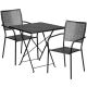 Alamont Home - Oia Outdoor Square Contemporary Metal 3 Piece Patio Set - Black