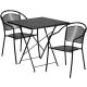 Alamont Home - Oia Outdoor Square Contemporary Metal 3 Piece Patio Set - Black