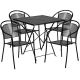 Alamont Home - Oia Outdoor Square Contemporary Metal 5 Piece Patio Set - Black