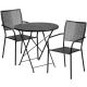 Alamont Home - Oia Outdoor Round Contemporary Metal 3 Piece Patio Set - Black