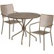 Alamont Home - Oia Outdoor Round Contemporary Metal 3 Piece Patio Set - Gold