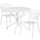 Alamont Home - Oia Outdoor Round Contemporary Metal 3 Piece Patio Set - White