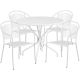 Alamont Home - Oia Outdoor Round Contemporary Metal 5 Piece Patio Set - White
